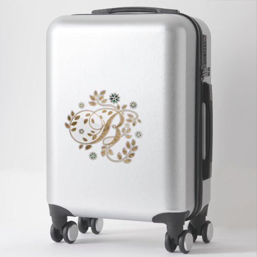 Luxuriöse goldene Kalligraphie Monogramm mit Buchs Aufkleber (Koffer)