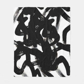 Luxuriöse Goldene Kunst: Abstrakter Schwarzschlag. Fleecedecke