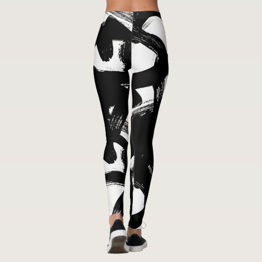 Luxuriöse Goldene Kunst: Abstrakter Schwarzschlag. Leggings (Rückseite)
