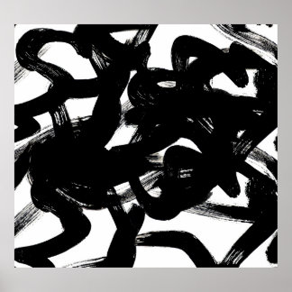 Luxuriöse Goldene Kunst: Abstrakter Schwarzschlag. Poster