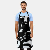 Luxuriöse Goldene Kunst: Abstrakter Schwarzschlag. Schürze (Getragen)