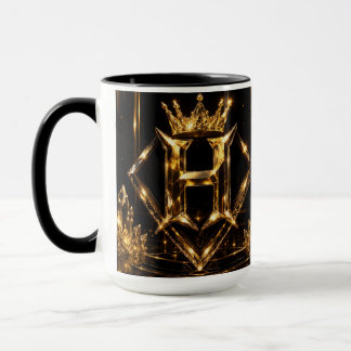 Luxuriöse goldene Letter S Krone Diamant Monogramm Tasse