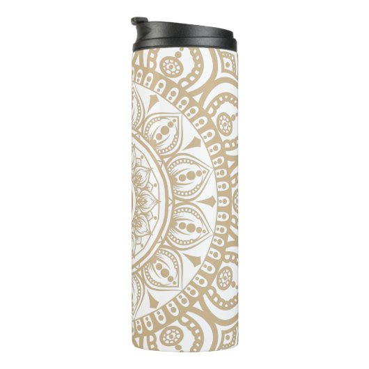 Luxuriöse goldene Mandala erinnert an Meditation Thermosbecher (Nach rechts gedreht)