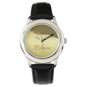 Luxuriöse goldene Metall dekoriert auf militärisch Armbanduhr