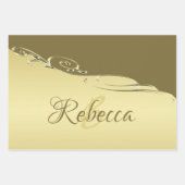 Luxuriöse goldene Metall dekoriert auf militärisch Geschenkpapier Set (Vorderseite 3)