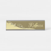 Luxuriöse goldene Metall dekoriert auf militärisch Schreibtischnamensplakette (Vorderseite )