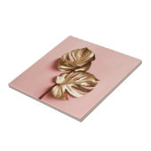 Luxuriöse goldene Monstera Blätter. Fliese (Seite)