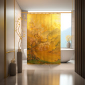 Luxuriöse goldene Morgenröte Opulent Fernost Inspi Duschvorhang