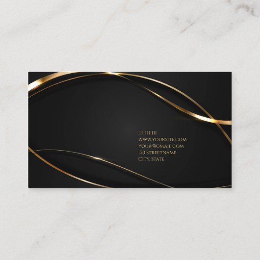 Luxuriöse goldene Notarkarte Visitenkarte (Rückseite)