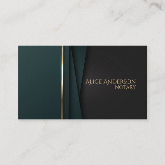 Luxuriöse goldene Notarkarte Visitenkarte (Vorderseite)