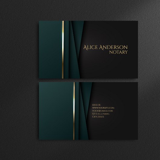 Luxuriöse goldene Notarkarte Visitenkarte