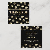 Luxuriöse goldene Paws Muster danke  Quadratische Visitenkarte (Vorne/Hinten)