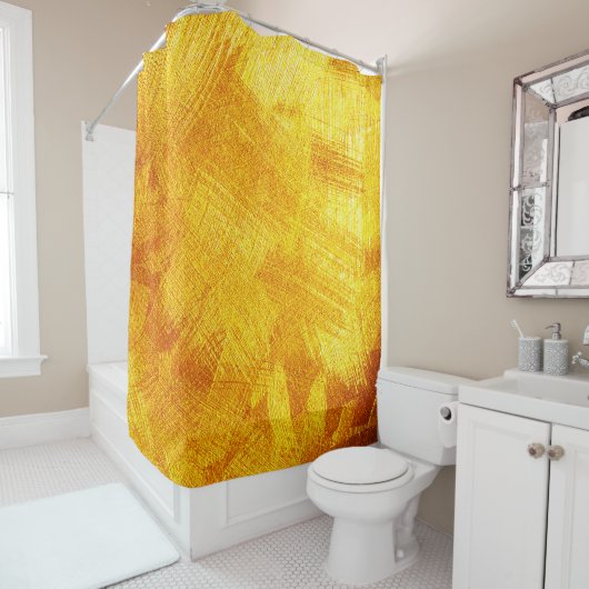 Luxuriöse goldene Textur, abstrakter Hintergrund. Duschvorhang (Beispiel)