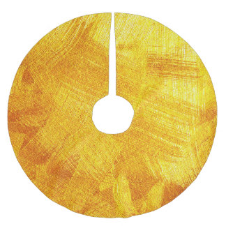 Luxuriöse goldene Textur, abstrakter Hintergrund. Polyester Weihnachtsbaumdecke