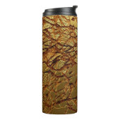 Luxuriöse goldene Textur. Thermosbecher (Nach links gedreht)