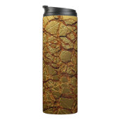 Luxuriöse goldene Textur. Thermosbecher (Nach rechts gedreht)
