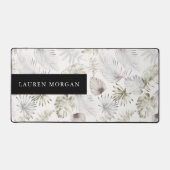 Luxuriöse goldene tropische Vegetation Monogramm Schreibtischunterlage (Vorderseite)