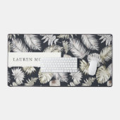 Luxuriöse goldene tropische Vegetation Monogramm Schreibtischunterlage (Tastatur & Maus)