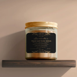 Luxuriöse goldene und schwarze Zutaten, rechteckig Quadratischer Aufkleber