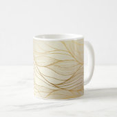 Luxuriöse Goldene Waves: Vintages Premium-Design Kaffeetasse (VorderseiteRechts)