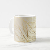 Luxuriöse Goldene Waves: Vintages Premium-Design Kaffeetasse (Vorderseite Links)