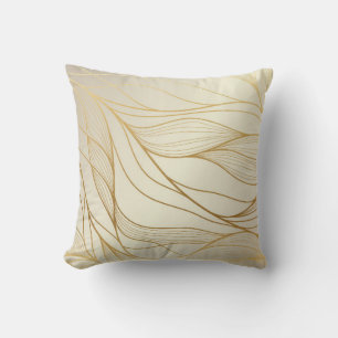 Luxuriöse Goldene Waves: Vintages Premium-Design Kissen