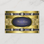 Luxuriöse Goldfarben mit Blau und Imitat Rhineston Visitenkarte (Vorderseite)