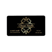 Luxuriöse goldfarbene Rahmen mit zentrierter Kerze Adressaufkleber (Vorne)