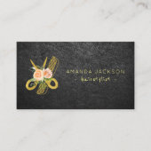 Luxuriöse, goldfarbene, schwarze Lederhose Visitenkarte (Vorderseite)