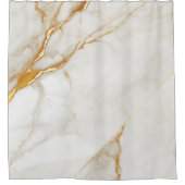 Luxuriöse Goldfolie Beige Marmor Duschvorhang (Vorderseite)