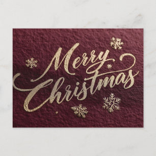 Luxuriöse Goldfolie 'Frohe Weihnachten' Schrift Feiertagspostkarte