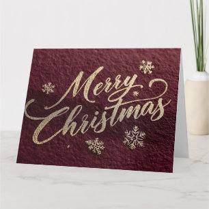 Luxuriöse Goldfolie 'Frohe Weihnachten' Schriftzug Karte
