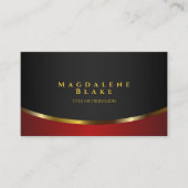 Luxuriöse Goldkurve Minimalistisch Black Red Visitenkarte (Vorderseite)