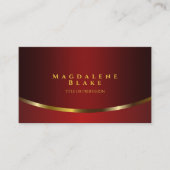 Luxuriöse Goldkurve Minimalistisch Red Burgundy Visitenkarte (Vorderseite)