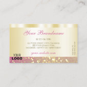 Luxuriöse goldrosa Lila-glänzende Glitzer-Logo-hin Visitenkarte (Rückseite)