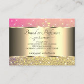 Luxuriöse goldrosa Lila Glitzer Luminous Stars Visitenkarte (Rückseite)