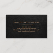 Luxuriöse goldschwarze private Koch beruflich Visitenkarte (Rückseite)