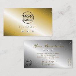 Luxuriöse Goldsilber-Sparkling-Diamanten mit Logo Visitenkarte