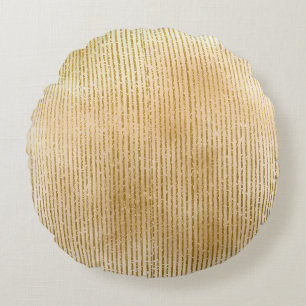 Luxuriöse Goldstreifen, modern, elegant Rundes Kissen