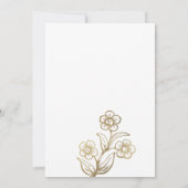 Luxuriöse Goldtypografie Blumenhochzeit Einladung (Rückseite)