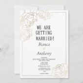 Luxuriöse Goldtypografie Pony Blumenhochzeit Einladung (Vorderseite)