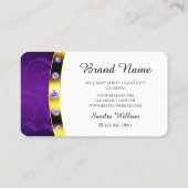 Luxuriöse goldweiße und Lila Monogram-Diamanten Visitenkarte (Rückseite)