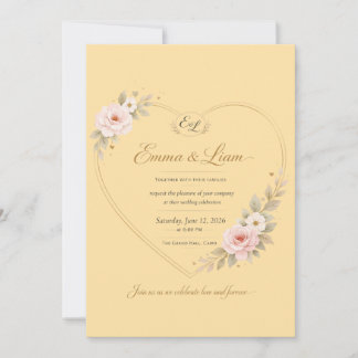 Luxuriöse Goldwellen-Hochzeitseinladung | Elegante Einladung
