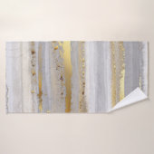 Luxuriöse graue Aquarellfarbe und goldene Textur Badehandtuch (Badehandtuch)