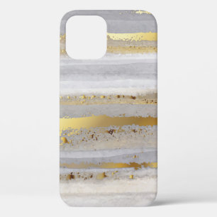 Luxuriöse graue Aquarellfarbe und goldene Textur Case-Mate iPhone Hülle