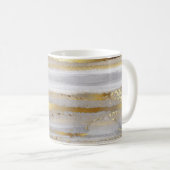 Luxuriöse graue Aquarellfarbe und goldene Textur Kaffeetasse (VorderseiteRechts)