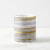 Luxuriöse graue Aquarellfarbe und goldene Textur Kaffeetasse (Mittel)