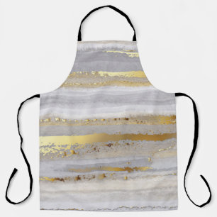 Luxuriöse graue Aquarellfarbe und goldene Textur Schürze