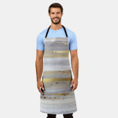 Luxuriöse graue Aquarellfarbe und goldene Textur Schürze (Getragen)