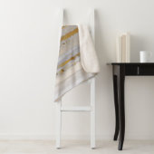 Luxuriöse graue Aquarellfarbe und goldene Textur Sherpadecke (Beispiel)